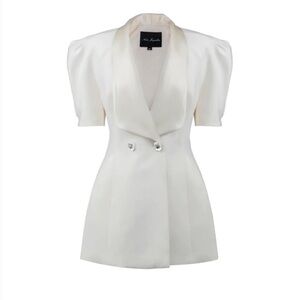 Nana Jacqueline Cream Double-Breasted Mini Dress